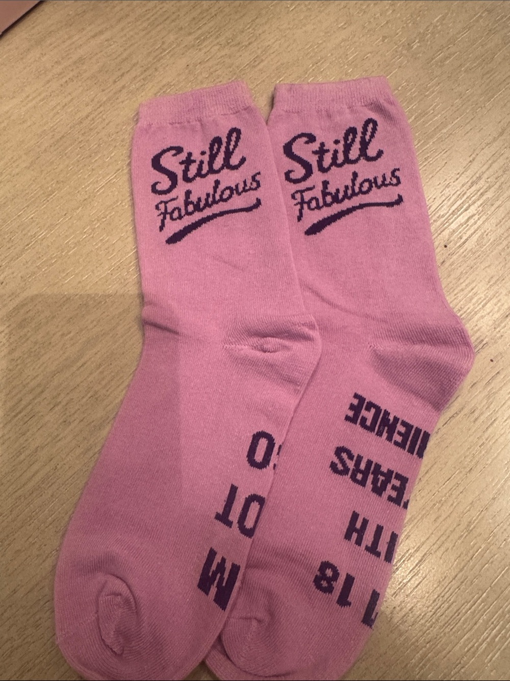 Still Fabulous 60th Birthday Women’s Pink & Purple Crew Socks
